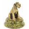 Сувенирная статуэтка "Собака Ризеншнауцер" бронза камень змеевик