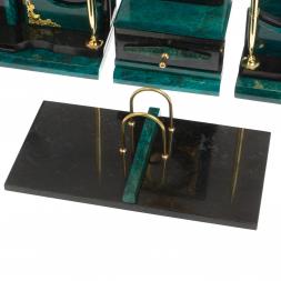 Настольный набор "Горный орел" змеевик темно-зеленый