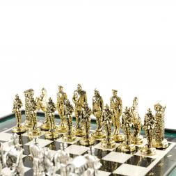 Подарочные шахматы "Великая Отечественная война" доска 47х47 см камень змеевик