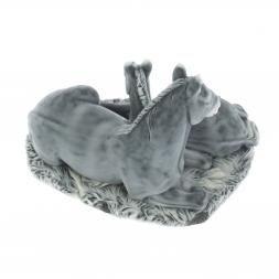 Статуэтка "Лошадь с жеребенком лежат" из мрамолита