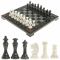 Шахматы с гравировкой "Турнирные" доска 36х36 см белый мрамор змеевик