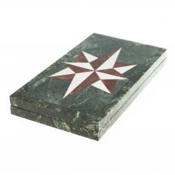 Каменные нарды "Звезда" белый мрамор / лемезит