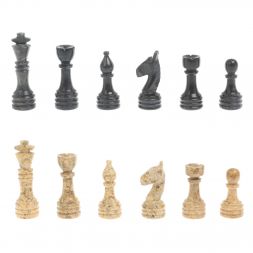 Каменные шахматы "Дебют" доска 30х30 см мрамор ракушечник