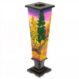 Ваза "Осень. Закат" из черного змеевика 12х12х34 см