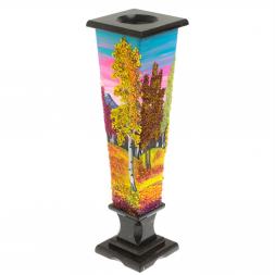 Ваза "Осень" из черного змеевика и каменной крошки