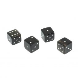 Кубики зарики 1 см черные 4 шт