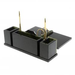 Настольный прибор "Щит" камень змеевик с символикой РФ