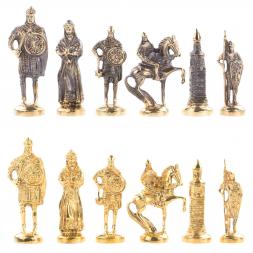 Шахматы "Русские" с бронзовыми фигурами 40х40 см