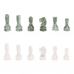 Каменные шахматы "Традиционные" доска 40х40 см мрамор шабовский змеевик