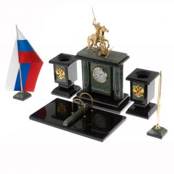 Настольный набор "Георгий Победоносец" офиокальцит
