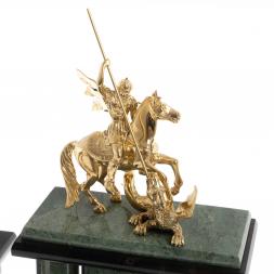 Настольный набор "Георгий Победоносец" офиокальцит