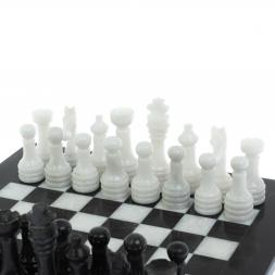 Каменные шахматы "Узоры" мрамор доска 25х25 см