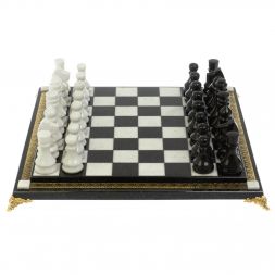 Шахматы "Традиционные" из бронзы и мрамора 44,5х44,5 см