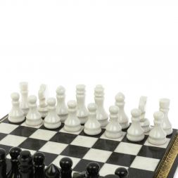 Шахматы "Традиционные" из бронзы и мрамора 44,5х44,5 см
