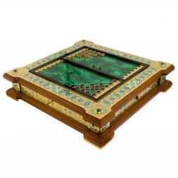 Нарды "Орнамент" камень малахит Златоуст