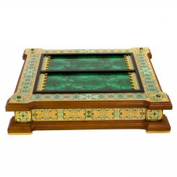 Нарды "Орнамент" камень малахит Златоуст