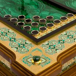 Нарды "Орнамент" камень малахит Златоуст