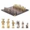 Шахматы из камня с металлическими фигурами "Средневековье" доска 44х44 см лемезит