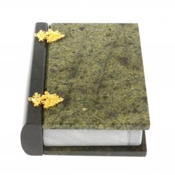 Шкатулка "Книжка" камень змеевик средняя 11x14x4 см