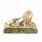 Декоративная фигурка из бронзы "Лев лежащий" на подставке из змеевика