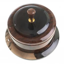 Шкатулка круглая камень обсидиан 9,5х9,5х8 см