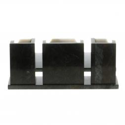 Настольный набор "Оптима" с часами камень мрамор