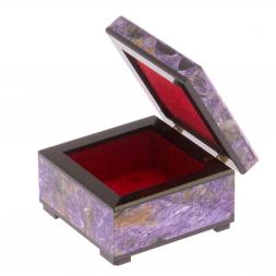 Шкатулка из чароита 6,5х6,5х4 см