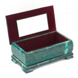 Шкатулка "Зимний пейзаж" змеевик 18х9х7 см