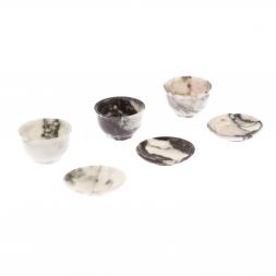 Чайная пиала и блюдце из мрамора