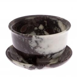 Чайная пиала и блюдце из мрамора