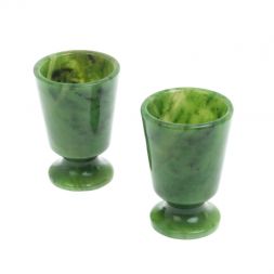 Набор рюмок из нефрита 2 шт 4х4х6 см 30 мл