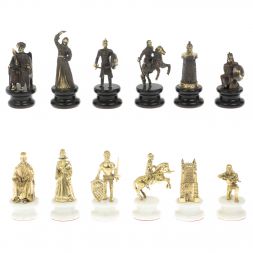 Шахматы "Турецко-Европейская война" бронза мрамор 48х48 см
