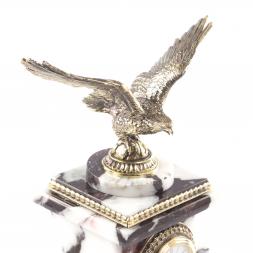 Каменные часы из мрамора и бронзы "Орел"