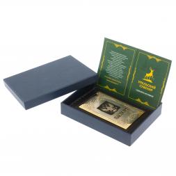 Обложка для паспорта "Герб России" черная кожа Златоуст