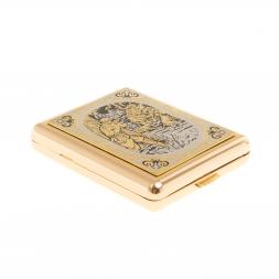 Портсигар с гравюрой "Охота" Златоуст