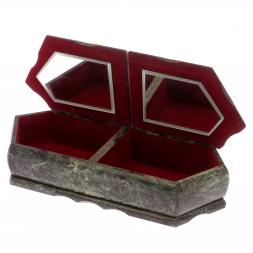 Шкатулка "Осенний и зимний пейзажи" 29,5х12х8 см змеевик