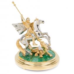 Статуэтка "Святой Георгий" из бронзы и малахита Златоуст