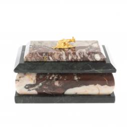 Шкатулка из креноида с круглой ящерицей 12х8х7 см