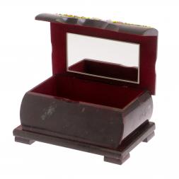 Шкатулка с расписной крышкой "Летний пейзаж" 17х11х8 см черный змеевик