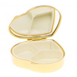 Таблетница "Сердце" на 3 отделения камень актинолит цвет золото