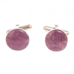 Запонки камень турмалин круглые