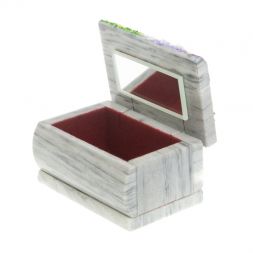 Шкатулка с рисунком "Лето" серый мрамор 10х6,5х6 см