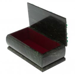 Шкатулка "Хозяйка медной горы. Лето" из змеевика 18х9х8 см