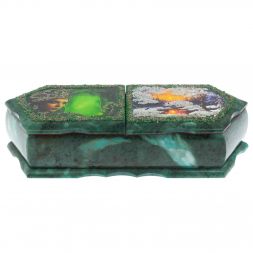 Шкатулка "Хозяйка медной горы и зимний пейзаж" 29,5х12х8 см