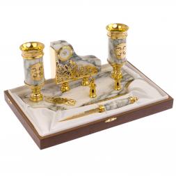 Письменный прибор "Меценат" из мрамора Златоуст