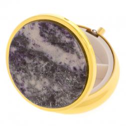 Таблетница на 3 отделения камень гетчеллит цвет золото