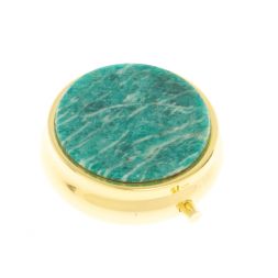 Таблетница на 3 отсека амазонит цвет золото