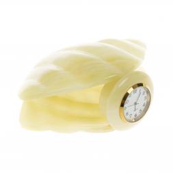 Часы ракушка из оникса 14х12х6 см (5)