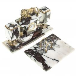 Письменный прибор "Рычащий лев" камень мрамор