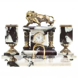 Письменный прибор "Рычащий лев" камень мрамор